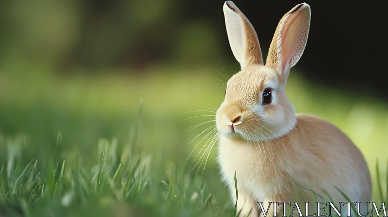 Cute Rabbit in Grassy Field AI Image