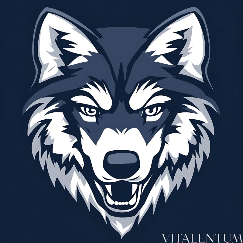 AI ART Stylized Wolf Graphic Design