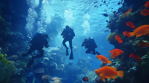 Scuba Divers Exploring Ocean Depths