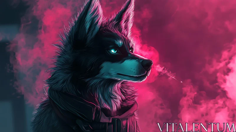 AI ART Wolf in Haze