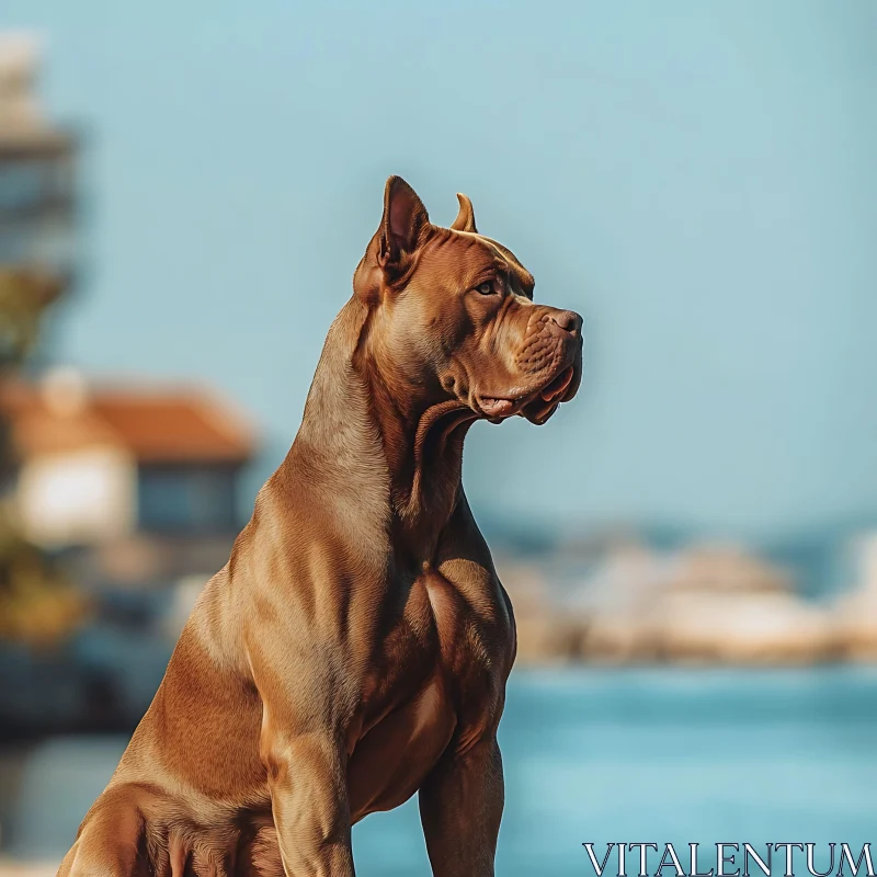 Powerful Canine by Coastal Backdrop AI Image