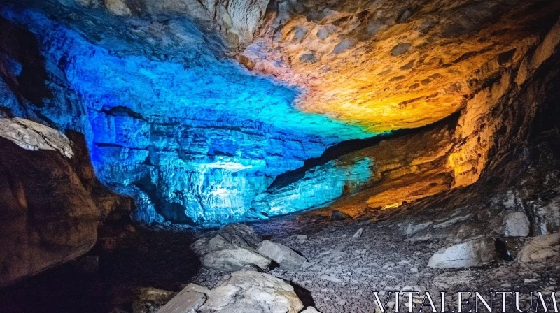 AI ART Illuminated Cave with Vibrant Colors