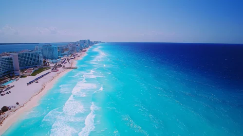 Coastal View of Beach and Ocean