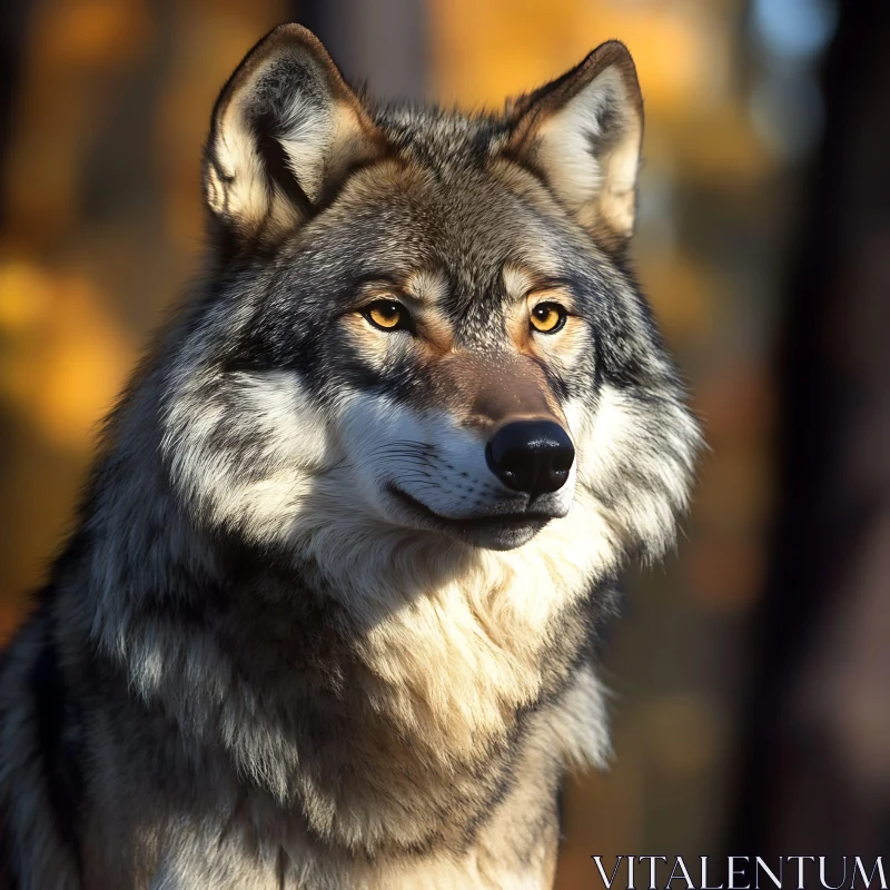 Lone Wolf in the Wilderness AI Image