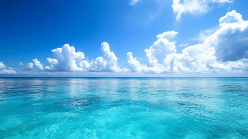 Turquoise Water and Blue Sky Seascape