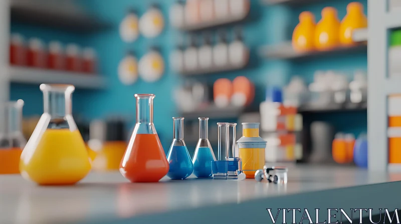 Science Lab Flasks AI Image