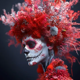 Intricate Floral Headdress and Face Paint