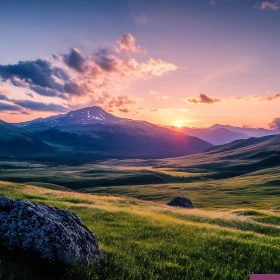 Scenic Mountain View at Sunset