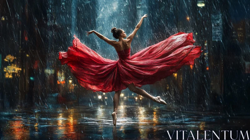 AI ART Dancing in the Rain - Ballet