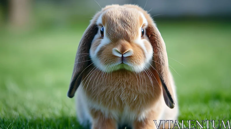 Close-up of a Lop-Eared Rabbit AI Image