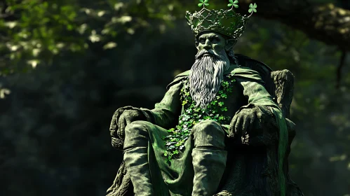 Emerald King Statue Shamrock Crown