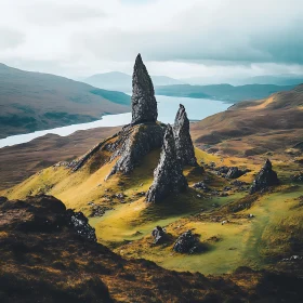 Storr Rock Formation Landscape