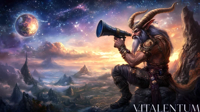 AI ART Satyr with Telescope Fantasy