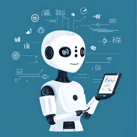 AI Robot with Tablet Display