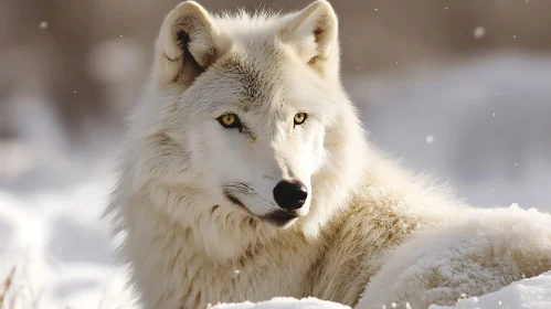 White Wolf in Winter Wonderland