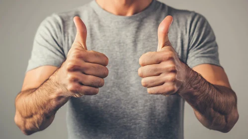 Man Giving Double Thumbs-Up