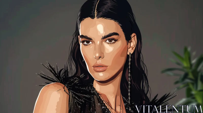 Elegant Digital Art of Kendall Jenner AI Image