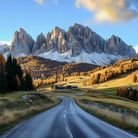 Autumn Road to the Mountains