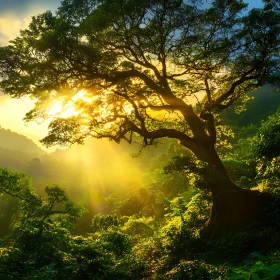 Sunlit Forest Landscape