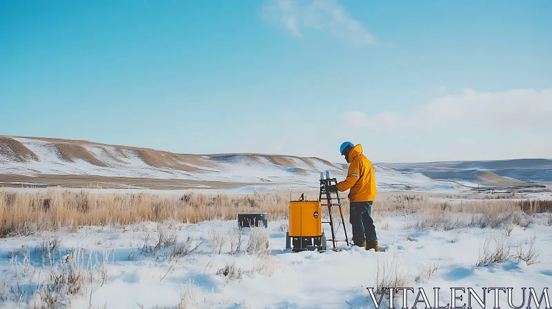 AI ART Industrial Work in Winter Landscape