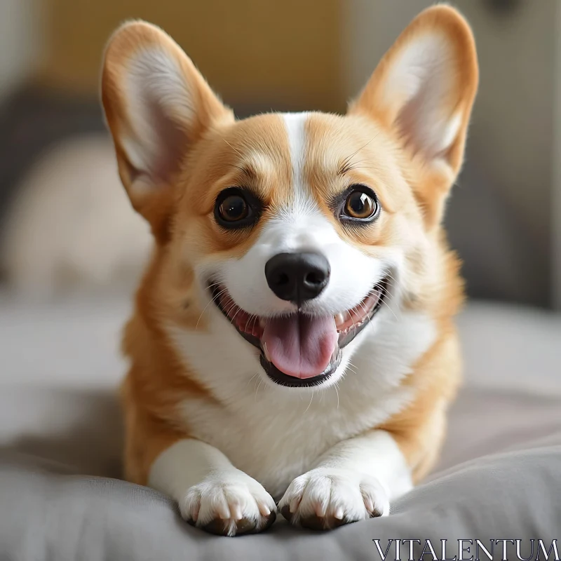 Adorable Corgi with a Happy Expression AI Image