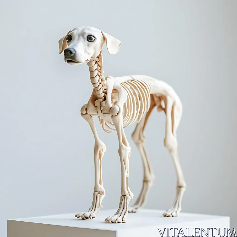 Artistic Dog Skeleton Depiction AI Image
