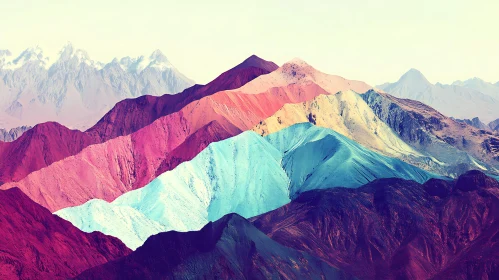 Abstract Mountain Peaks Landscape