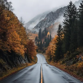Scenic Autumn Drive in the Mountains