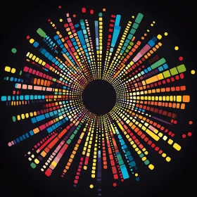 Colourful Geometric Burst on Dark Background