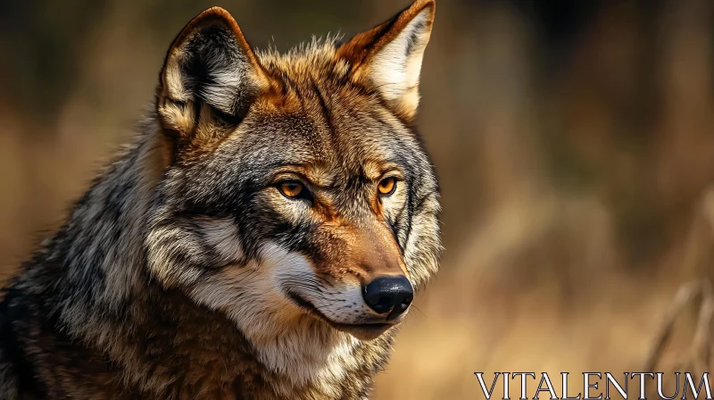 Wolf Portrait Close-Up Wild Animal AI Image