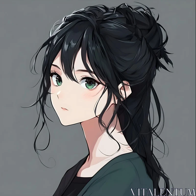 Elegant Anime Female Character Illustration AI Image