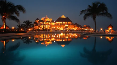 Tropical Resort at Night