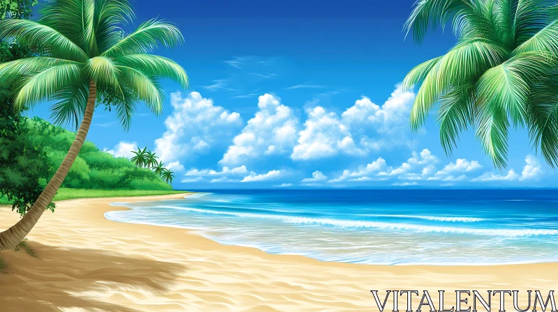 AI ART Island Getaway: A Beach Illustration