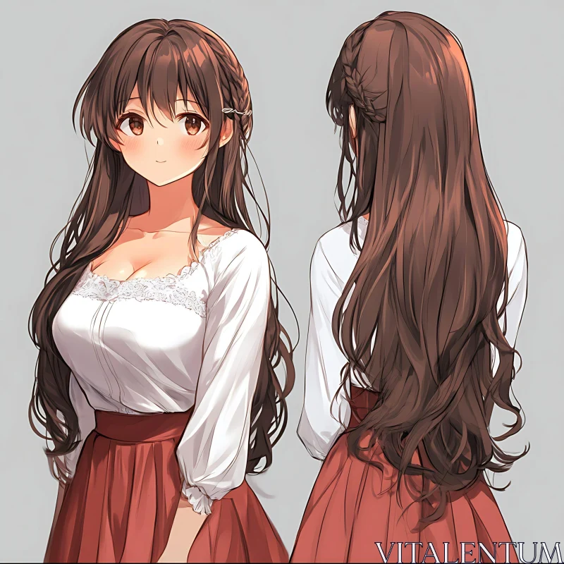 Charming Anime Girl Illustration AI Image