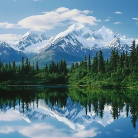 Peaceful Mountain Lake Landscape