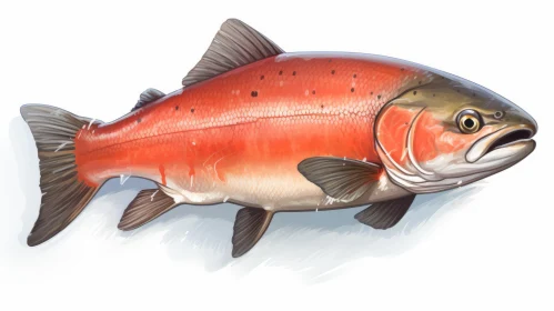Exquisite Salmon Creek Illustration in Light Red and Bronze