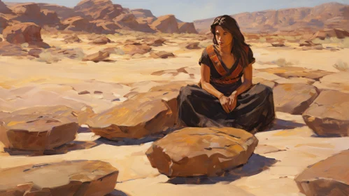 Faith-Inspired Art - Woman in Desert Landscape