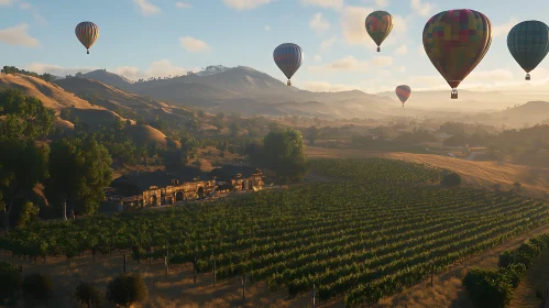 Balloons over Vineyard