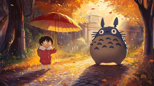 Whimsical Anime Forest Encounter