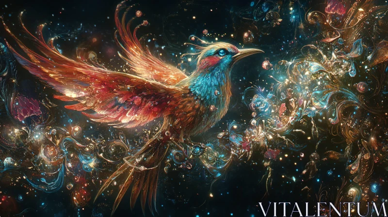 Cosmic Bird Digital Artwork