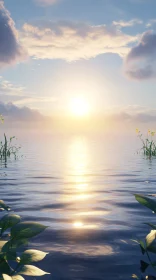 Sunset Reflection Over the Water