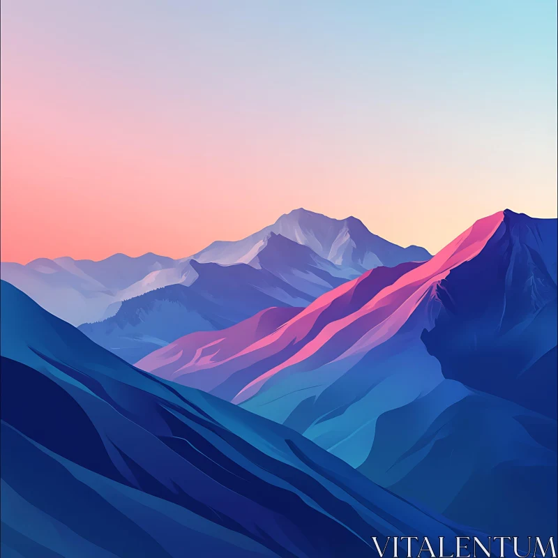 Pastel Mountain Landscape