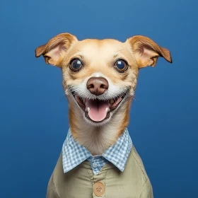 Happy Dog in Stylish Outfit