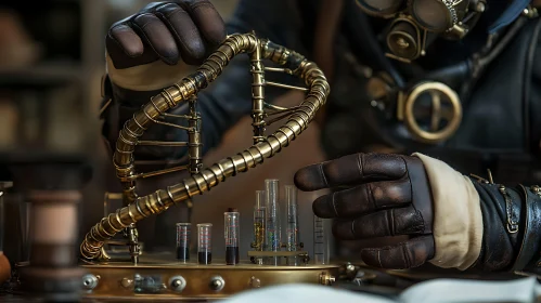 Brass DNA Structure Steampunk Style