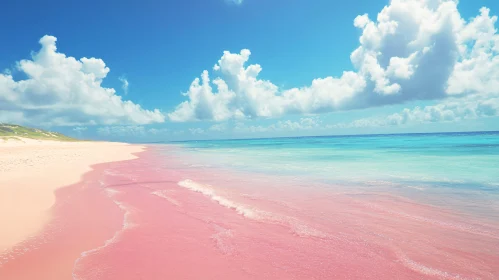 Idyllic Ocean View with Pink Sand Beach