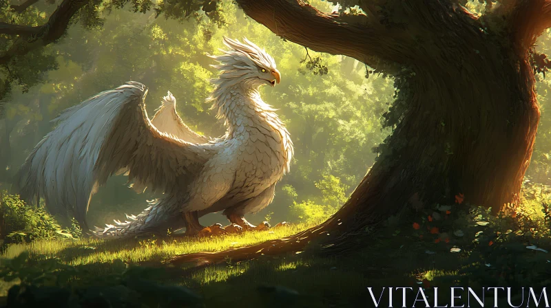 Mythical Griffin in the Forest