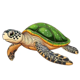 Whimsical Sea Turtle Graphic