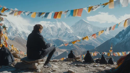Contemplative Mountain Scene