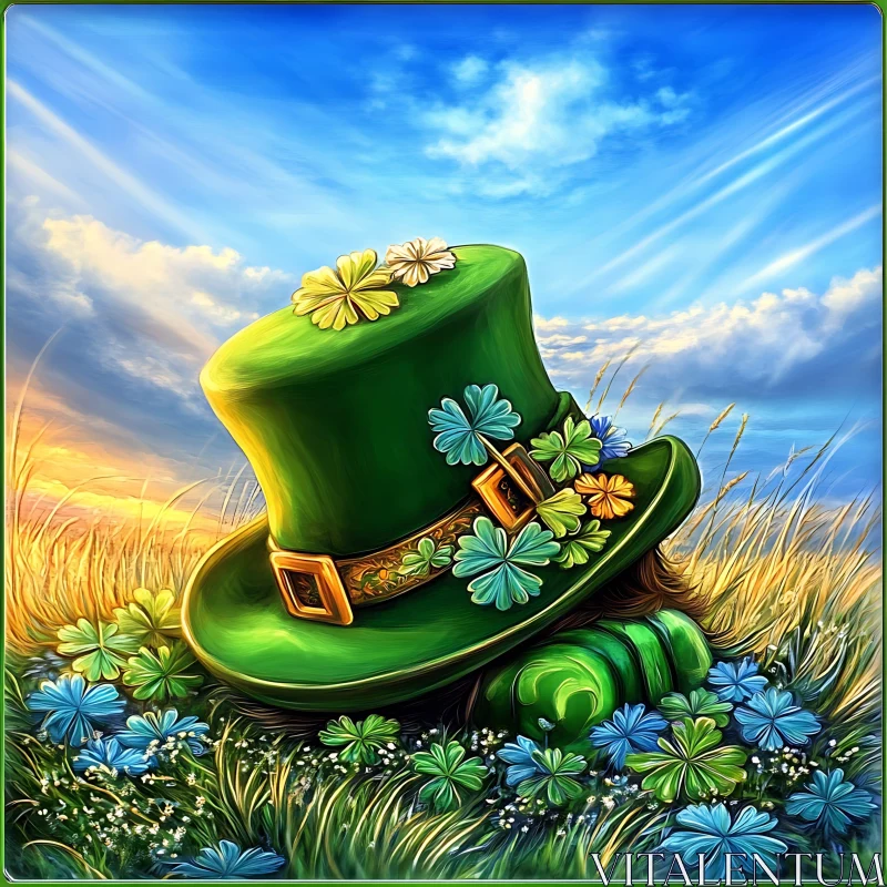 AI ART St. Patrick's Day Hat in Nature