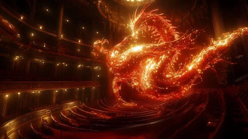 Dragon's fiery dance in the theater